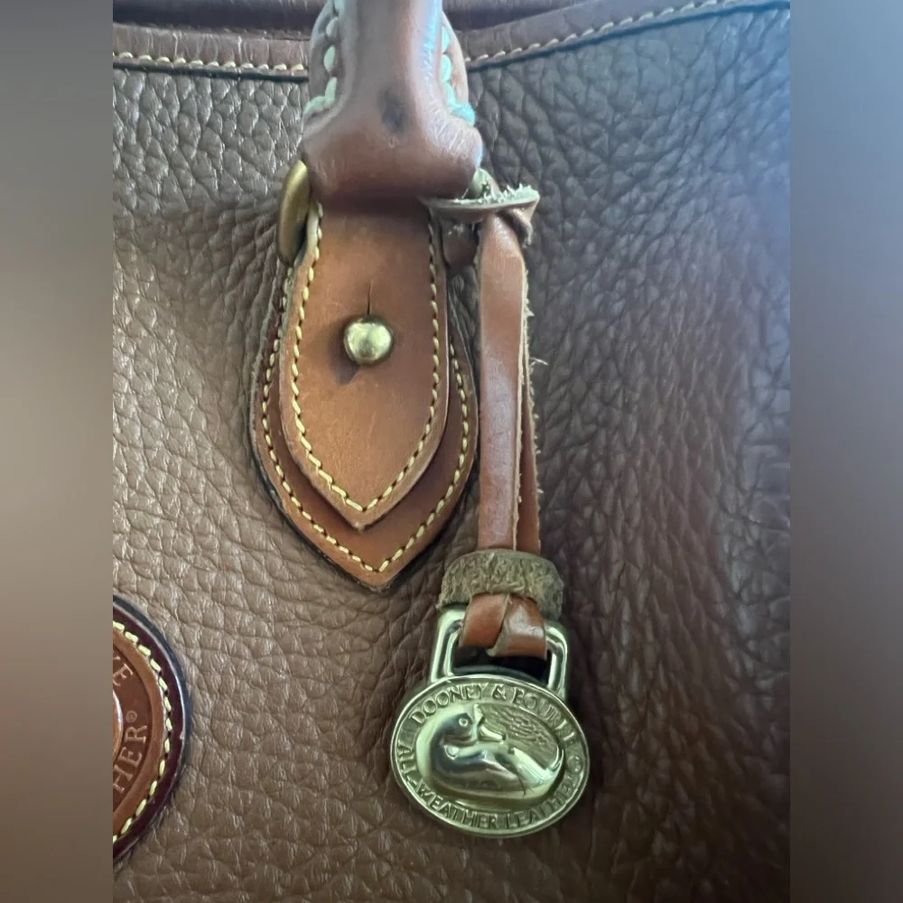 Dooney & Bourke Brown Pebbled Leather Satchel